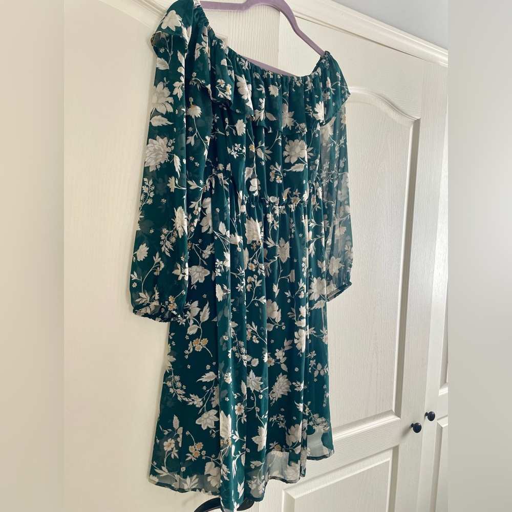Torrid Dark Green Floral Dress